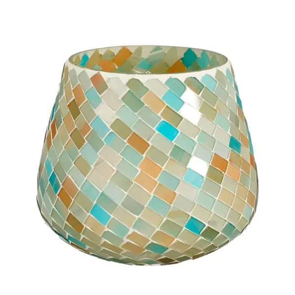 Tealight Holder Mosaic Light Blue