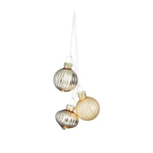 Bauble glass champagne 3pcs bundle 48pcs