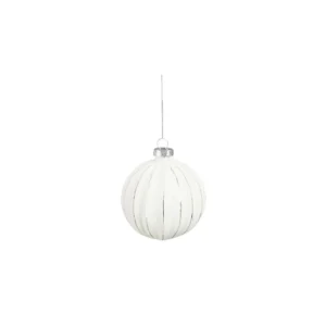 Bauble glass white display W:8cm