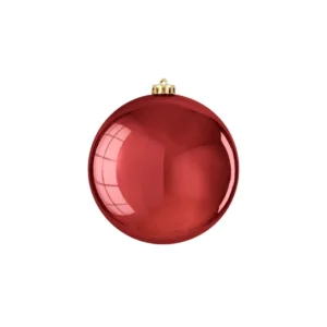 Bauble unbreakable dark red shiny 15cm