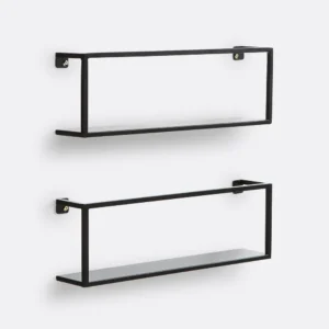 Set of 2 Halen Metal Wall Shelves, L50cm