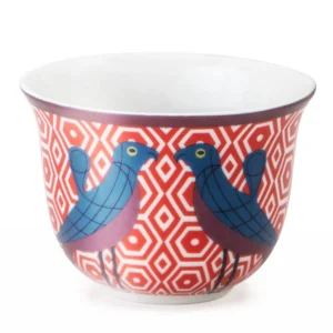 Coffee Cup Porcelain Birds of Paradise - Set of 6