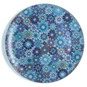 Round Laminated Tray Moucharabieh Blue