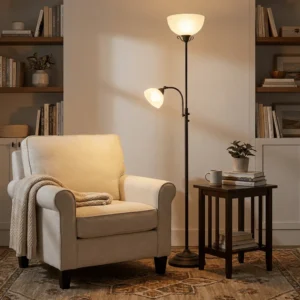 Black Steel Floor Lamp by Reality