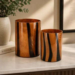 By-Boo Niala Brown with Black Stripes Vase