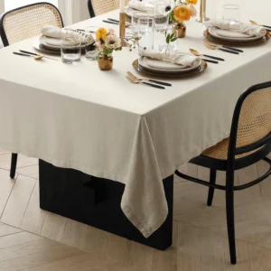 Elite Hemstitch White Cotton Tablecloth