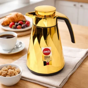 EMSA German-made 1.5L Gold Vacuum Jug ? Premium Insulated Coffee & Tea Pot