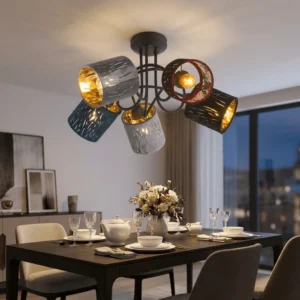 Globo Ticon Black Ceiling Light ? 5 Light Sources