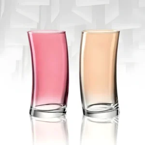Leonardo Swing Colored Glass Set - 2-Piece Curved Drinking Glasses