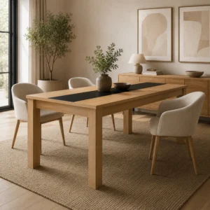 Leon Modern MDP with Scratch-Resistant Coating & Reversible Black Insert Dining Table