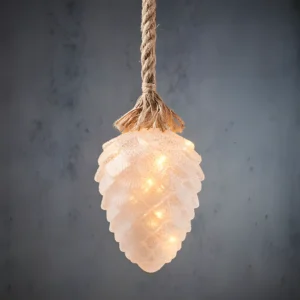 Luca Lighting Deco LED Light Pine Cone with White Coated Rope