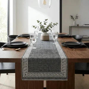 Migros Black and White Table Runner
