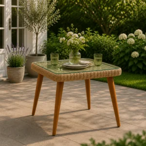 Migros Copenhagen Handwoven Rattan Outdoor Dining Table