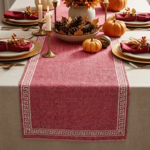 Migros Red and White Table Runner
