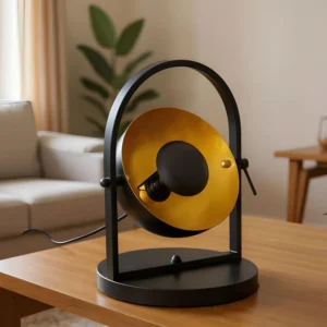 Nino Germany OLE Table Lamp ? Rotatable Matte Black & Gold Designer Accent Light
