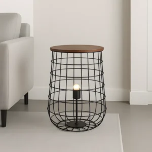 Nino Germany SILA Table Lamp ? Dark Wood & Black