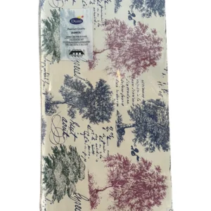 Premium Linen-like Throwable Tablecloth with Colorful Trees Design