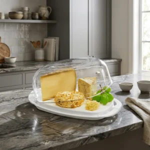 Rotho Switzerland Cheese Container with Clear Plastic Hood