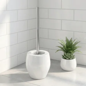 Spirella Bali Toilet Brush White ? Porcelain Bathroom Set