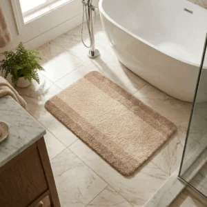 Spirella Beige Polyester Bath Mat