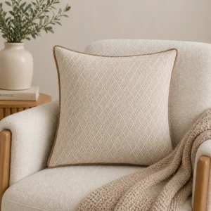 Tiseco Cushion - Jacquard Weave - Beige