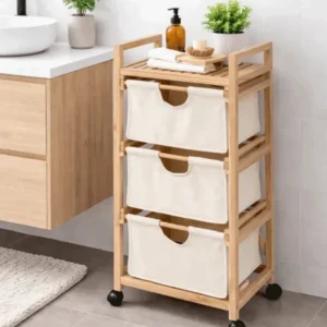 WENKO Acina FSC Acacia Wood Bathroom Shelf ? 3-Tier Sustainable Storage Rack