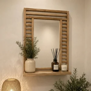 Wenko Acina Modern Bamboo Rectangular Mirror