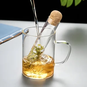 Wenko Borosilicate Glass Tea Strainer - Reusable Infuser with Aroma-Sealing Cork