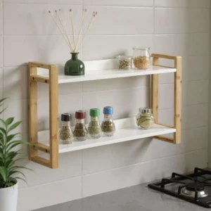 Wenko Finja Bamboo Wall Shelf