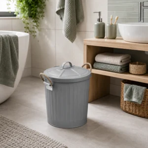Wenko Gara Compact Grey Steel 6L Trash Bin