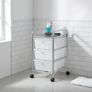 Wenko Household and Bathroom Trolley "MESSINA" with 3 Drawers