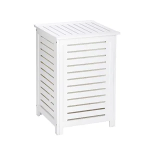 Wenko Oslo Solid Wood Laundry Chest with Removable Cotton Bag