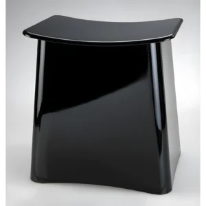 Wenko PLUS Bathroom Stool & Laundry Collector - 2-in-1 Black Storage Pouf