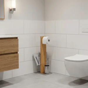 Wenko Portofino Toilet brush and newspaper holder