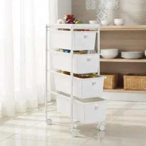 White trolley on wheels GALA, 4-tier By Wenko.de